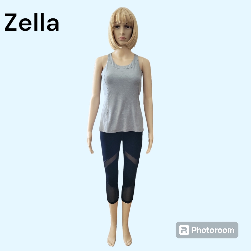 Zella cropped tights, leggings, mesh panels, XS, Black, EUC